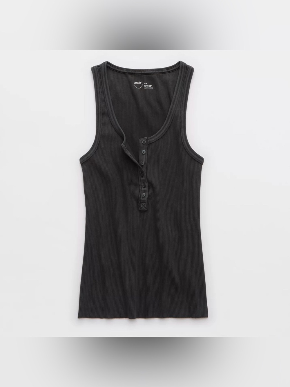Aerie Tuck-It-In Henley Tank Top Charcoal Gray